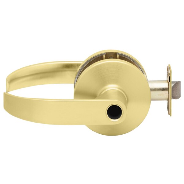 Falcon Grade 2 Cylindrical Lock, Entry Function, Less Cylinder, Quantum Lever, Standard Rose, Satin Brass F B501LD Q 606 - main